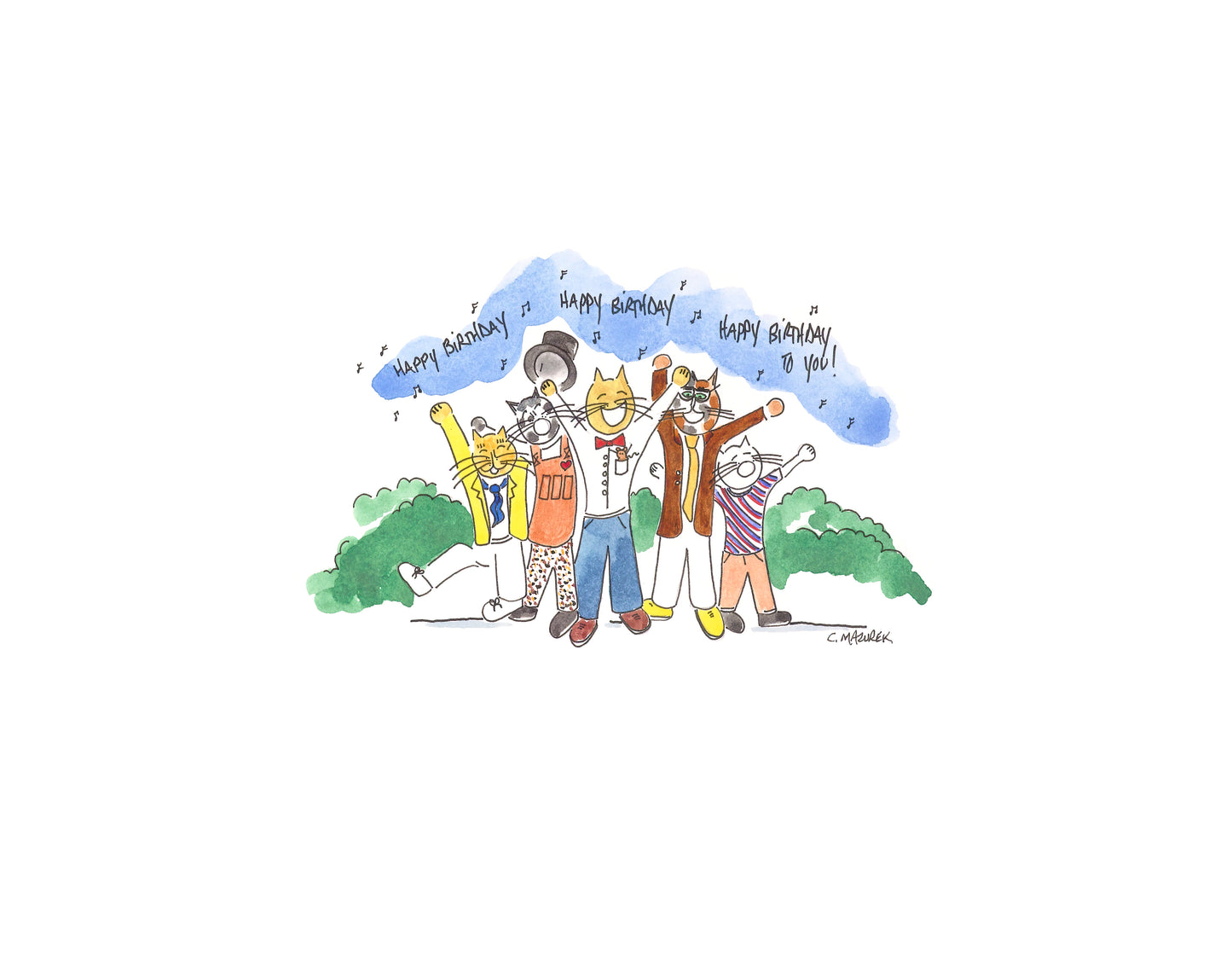 Shop Annapolis Cats Card - Happy Birthday Song