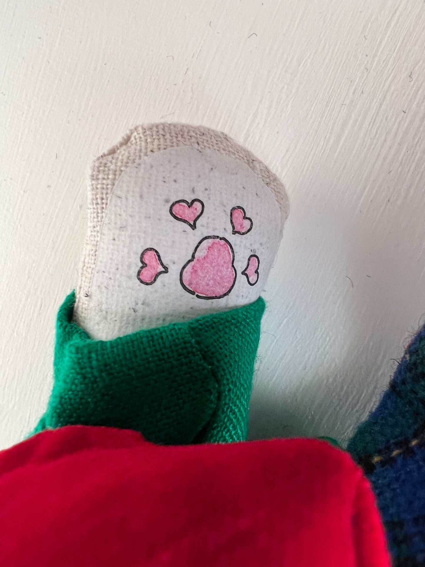 Mittens Handmade Cat Character with Heart